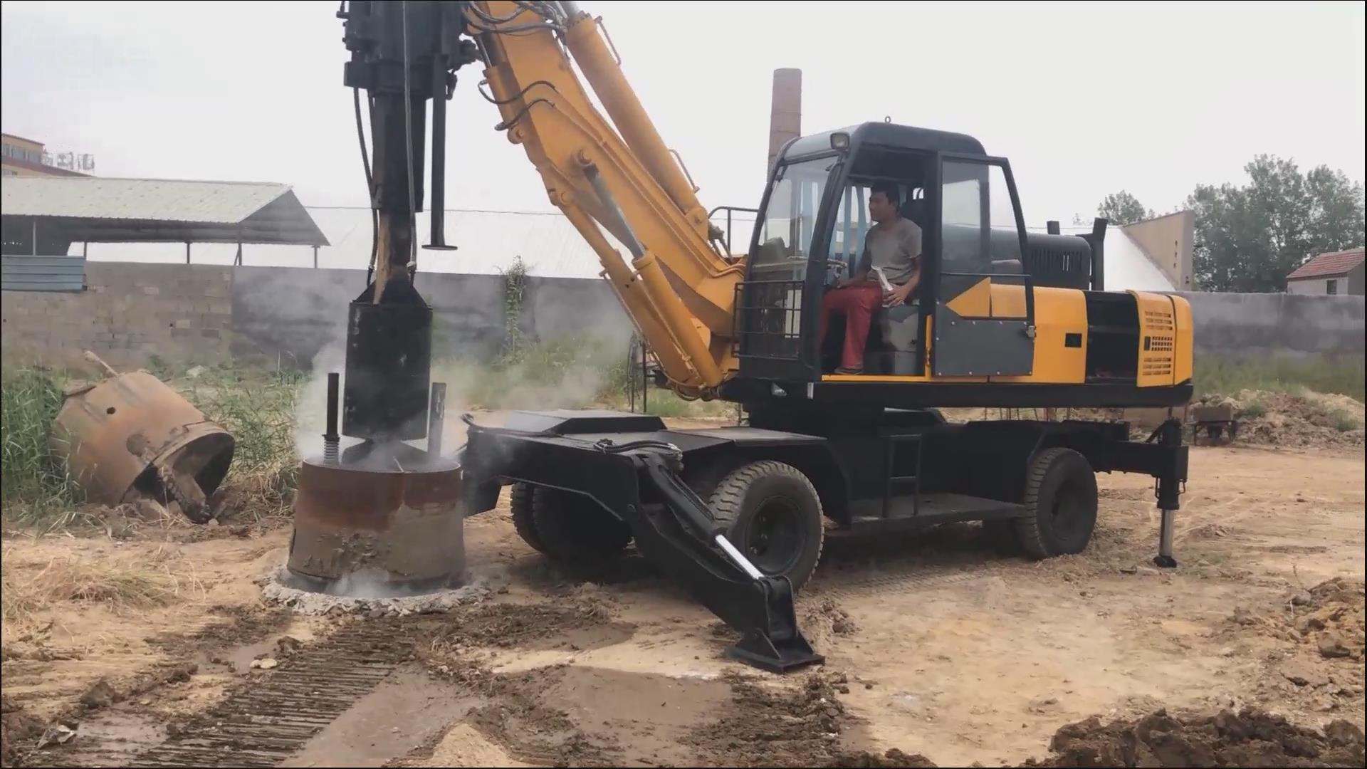 轮式旋挖钻机打混凝土